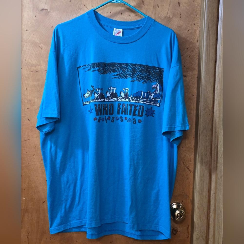 Jerzees Blue Graphic Tee - Fun Design
